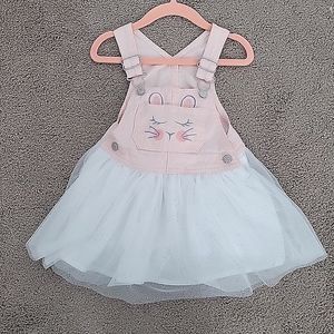 OshKosh B'gosh 18 months overall bunny tulle dress. NWOT.